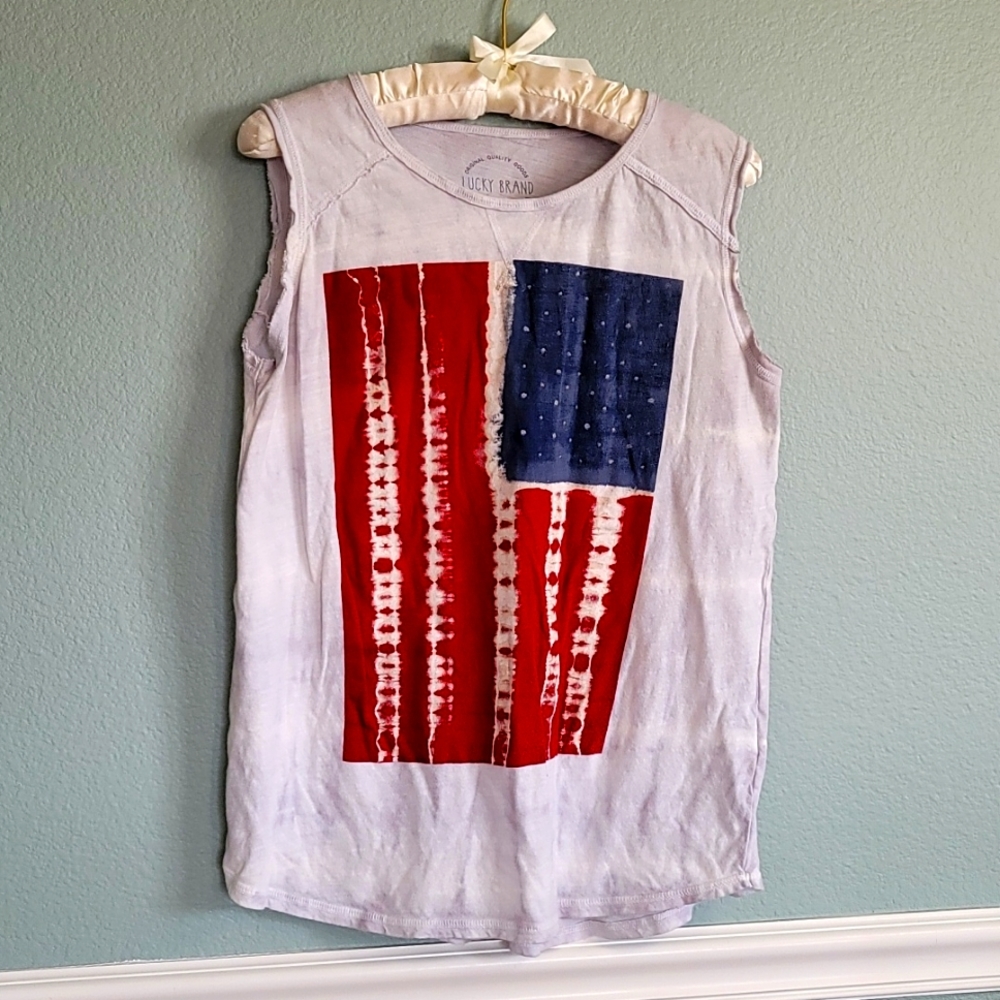 Lucky Brand Sleeveless Patriotic T-shirt